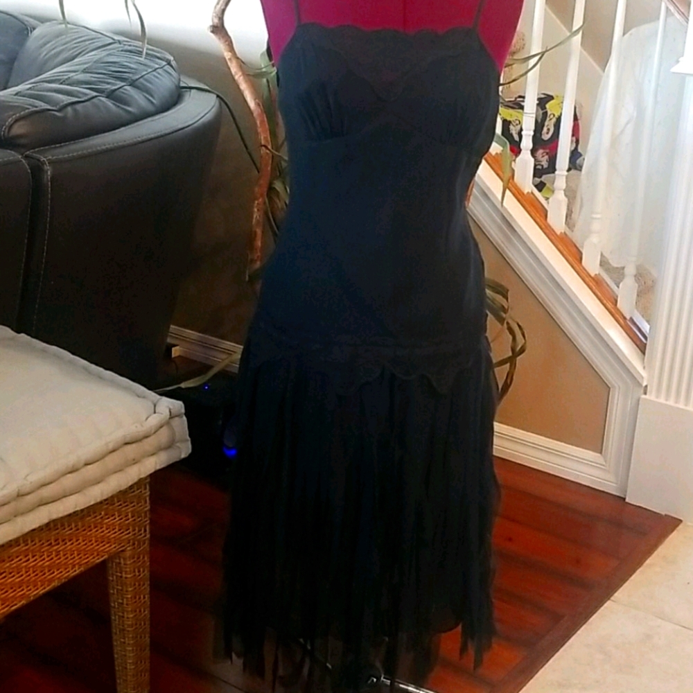 Black Silk Betsey Johnson Vintage Dress